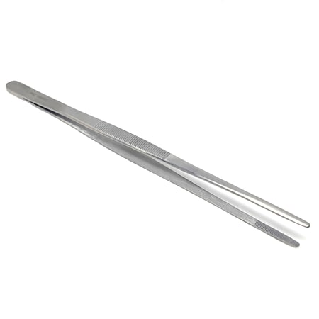 A2Z Scilab Utility Tweezers Straight Serrated Jaws 12 Inch L, Stainless Steel A2Z-ZR978